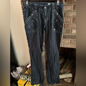 Miss Me Black and White Wide Leg Pants